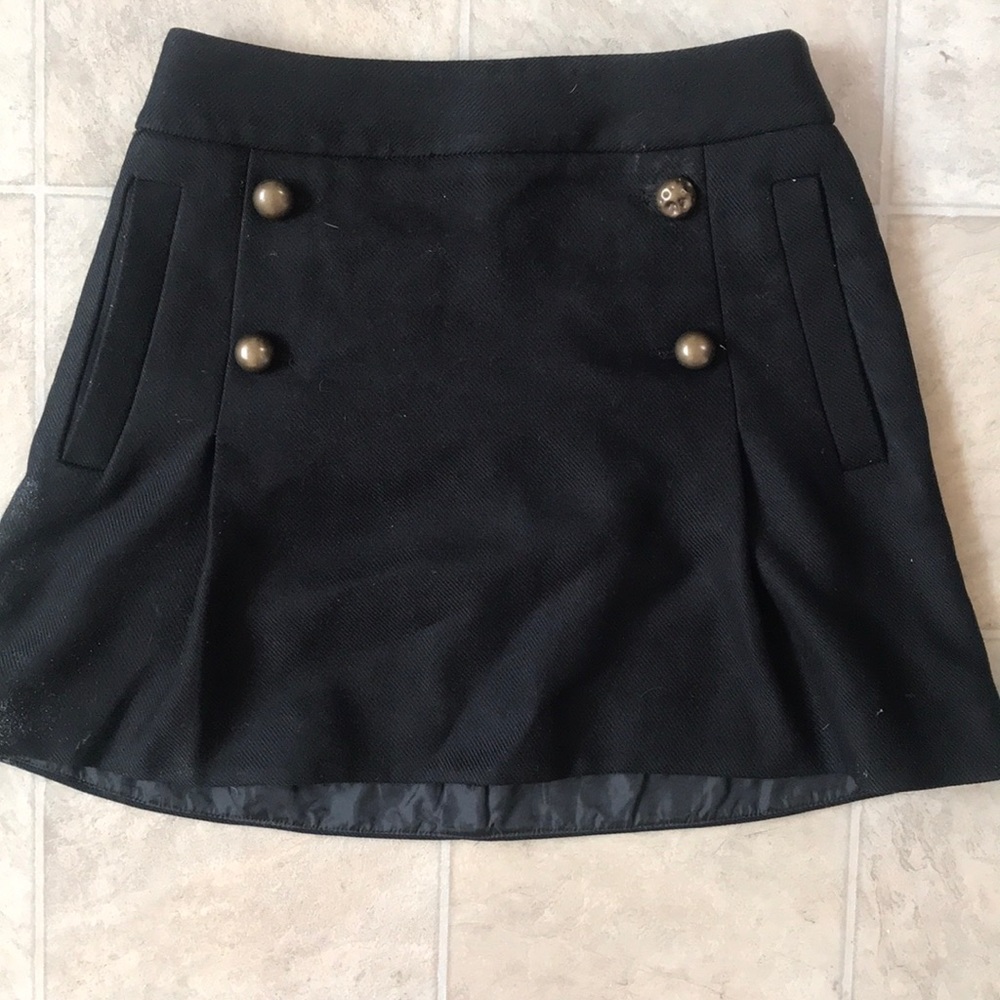 Express black skirt with gold buttons